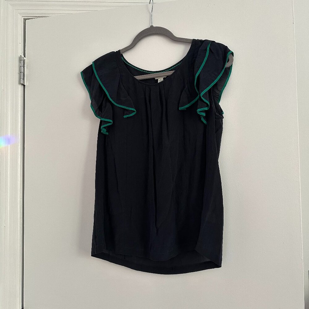 Anthropologie Odille navy silk blouse - sz 10